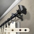 Kd Encimera 0.8125 in. Vicky Curtain Rod with 120 to 170 in. Extension, Black KD3728640